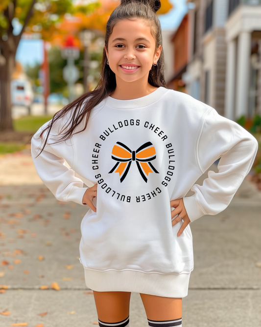 Youth Bulldogs Cheer Bow Sweatshirt